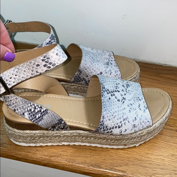 snakeskin espadrille sandals